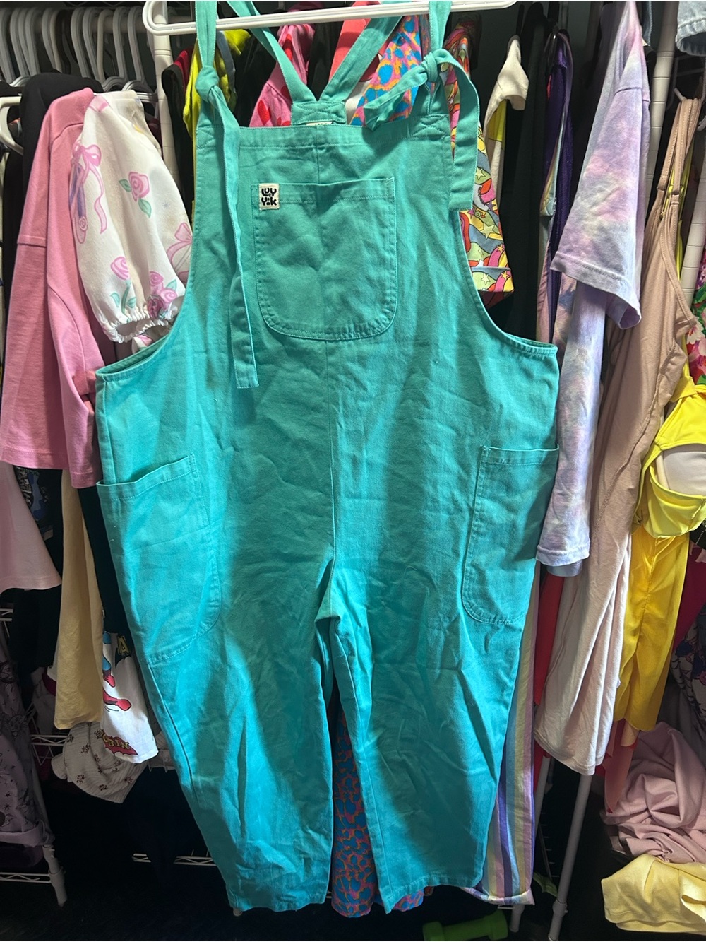 Lucy & Yak Teal Turquoise Cotton Overalls